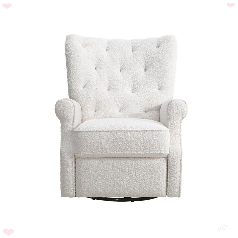Fauteuil inclinable moderne à oreilles pour le salon, Tissu crème