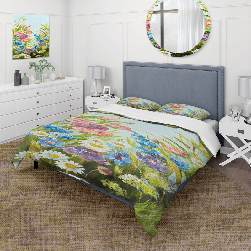 Still Life Of Colorful Wildflowers III - Ensemble de housse de couette traditionnel - Microfibre de polyester