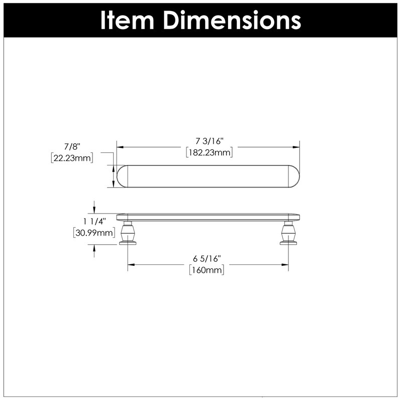 Anders Bar / Handle Pull, Satin Nickel, 6.31