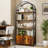 Rone Gold Bookshelf Arched Bookcase With Doors Hidden Storage Luxury Sideboard-855961231