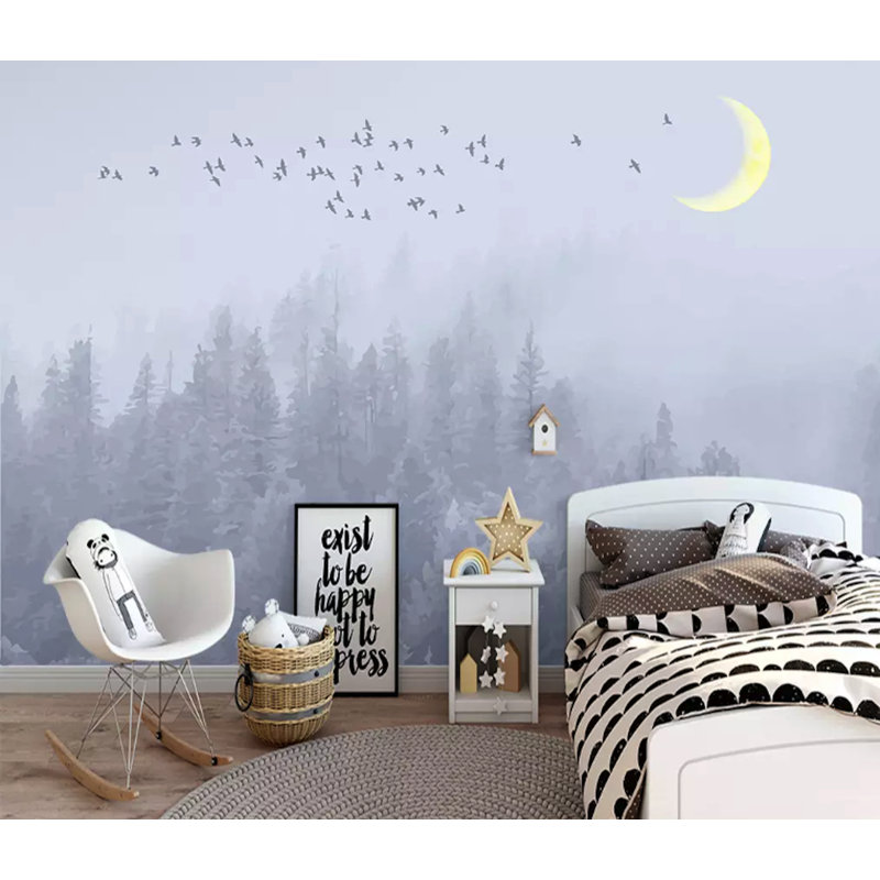 Papier peint amovible Misty Forest, L 114 po x l 204 po