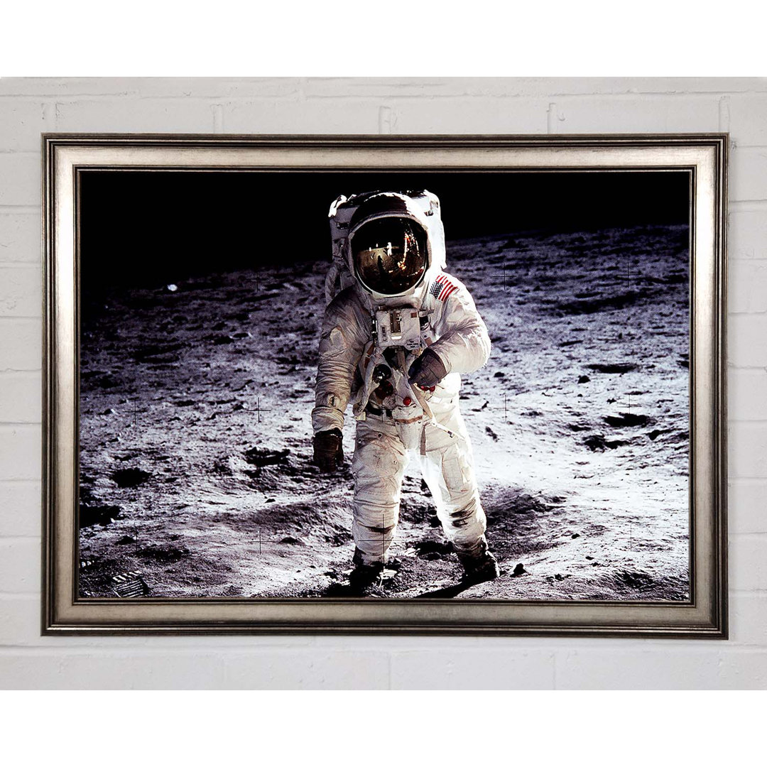 Spaceman On The Moon Gerahmter Druck Wandkunst