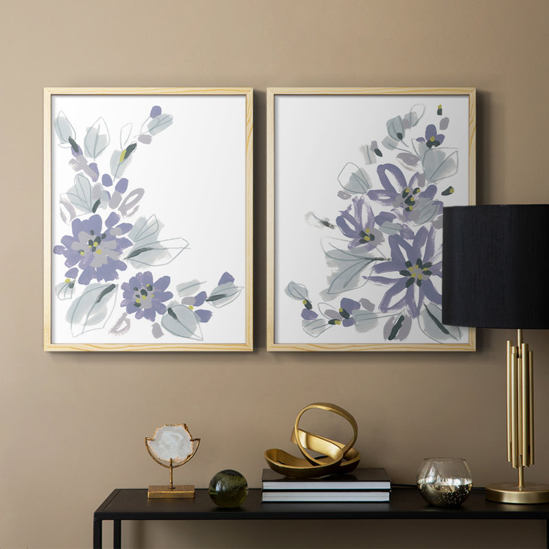 Periwinkle Patch III - reproduction encadrée de qualité supérieure - prête à être accrochée - aucun clou requis - aucun clou requis