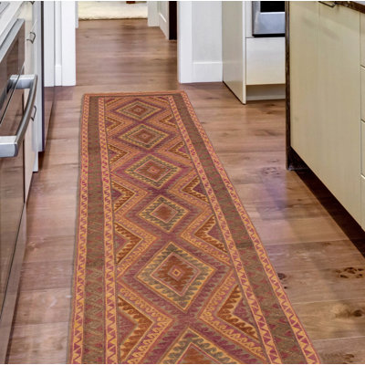 Tapis brun clair noué à la main 2 pi 7 po x 12 pi 2 po One-of-a-Kind Jocalynn