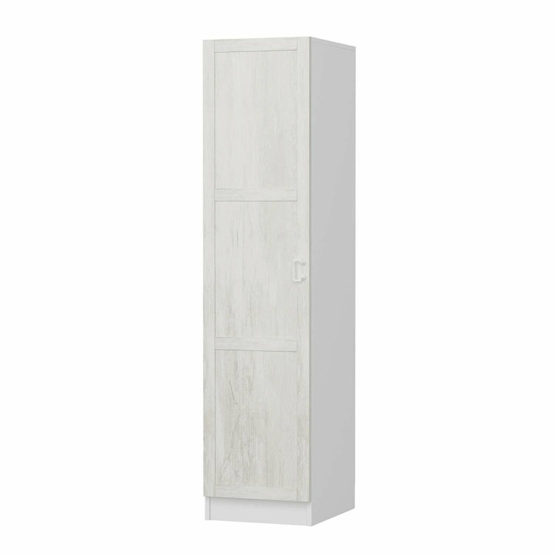 Elina 1 Door Wardrobe, 190cm H x 45cm W x 52cm D, White