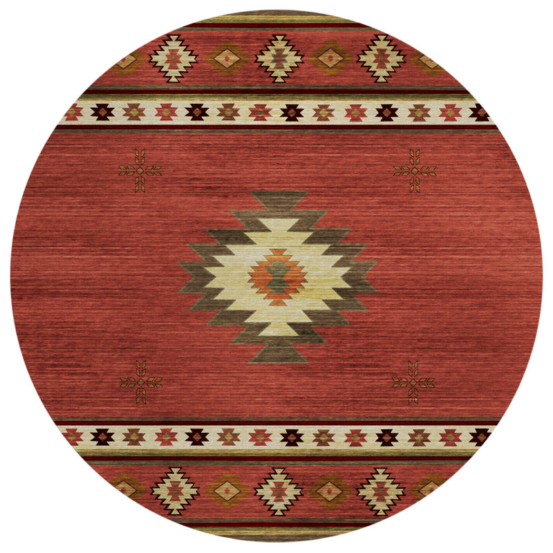 Binette Southwestern Indoor / Outdoor Rug, Round 8'