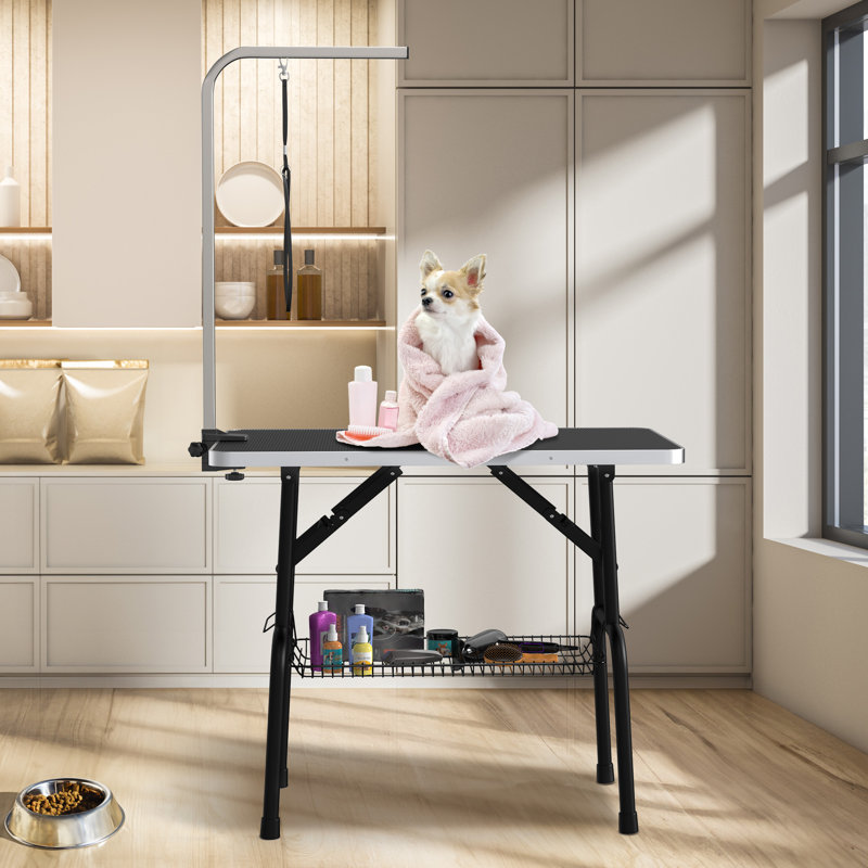 Table de toilettage pliable H 31,10 po x l 36,00 po x P 17,70 po, Noir
