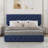 Bed Frame With Adjustable Headboard And 4 Storage Drawers, Linen Upholstered Platform Bed Frame-110095404-110095412