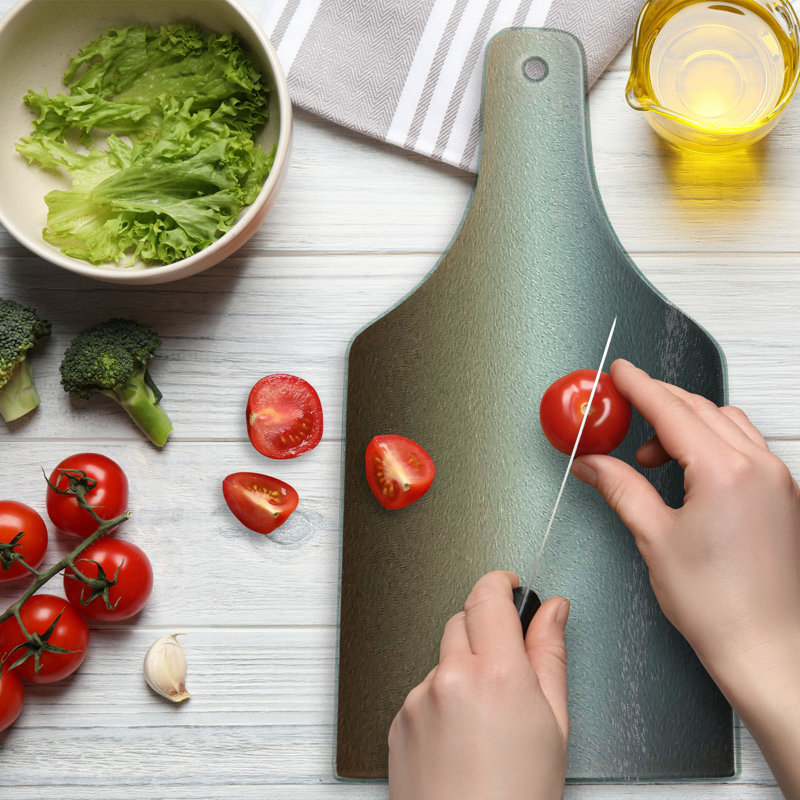 Brown and Grey Ombre Tempered Glass Rectangular Cutting Board
