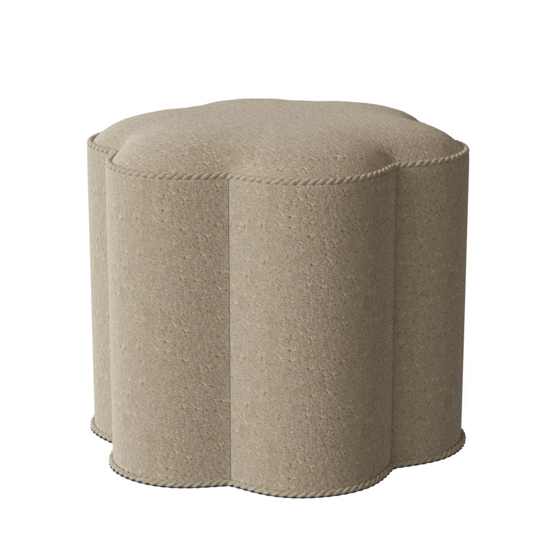 Posey Upholstered Pouf, UV-Rollo Linen