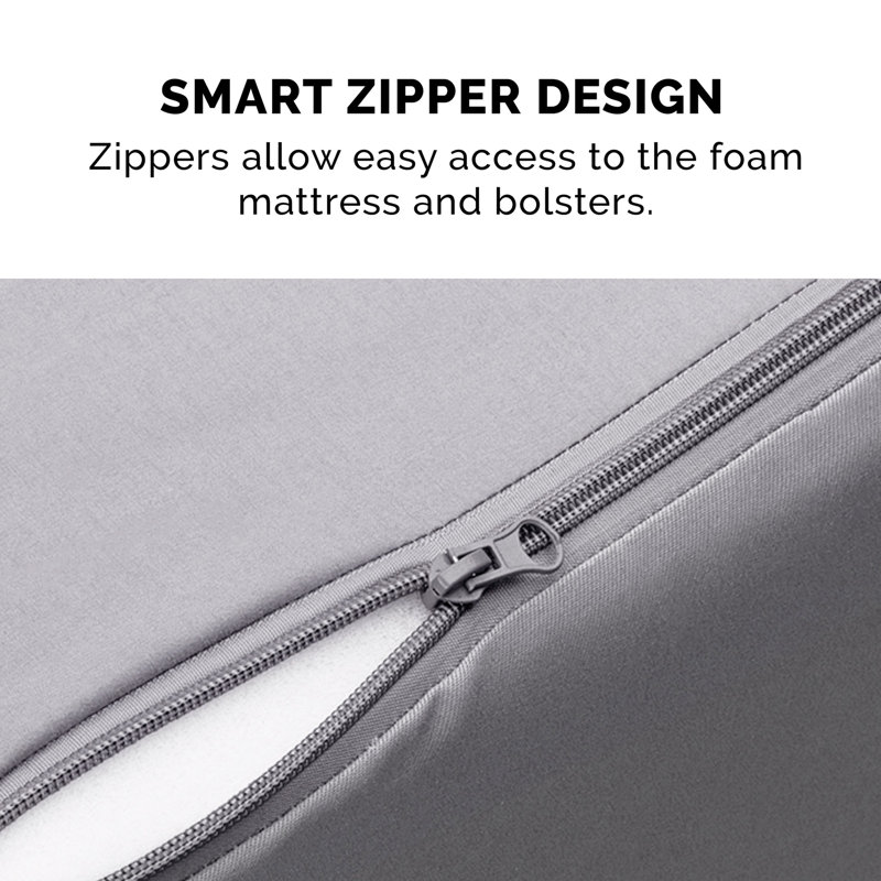 Medium Titanium Orthopedic L-Chaise Sofa Pet Bed
