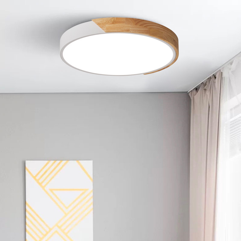 Luling Simply Design Energy-Saving Circle LED Dimmable Flush Mount Ceiling Light Fixture, White