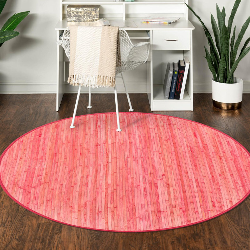 Tapis en bambou Canvar, Rond 5 pi 3 po