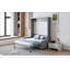 Lit escamotable double pleine grandeur avec coussin, gris-629775929-629775928