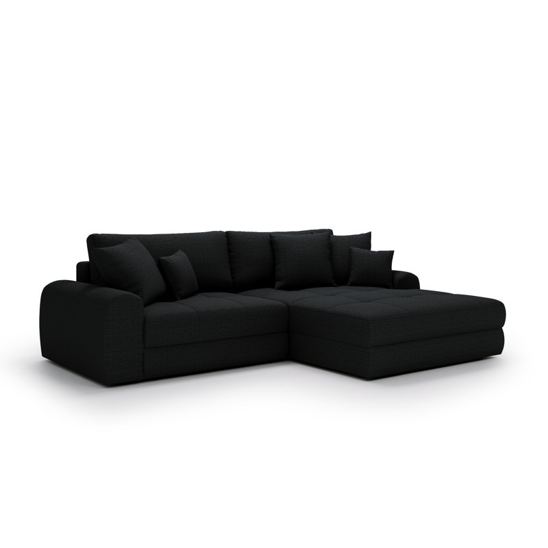 2 Seater Corner Sofa , Left Hand Facing, Black