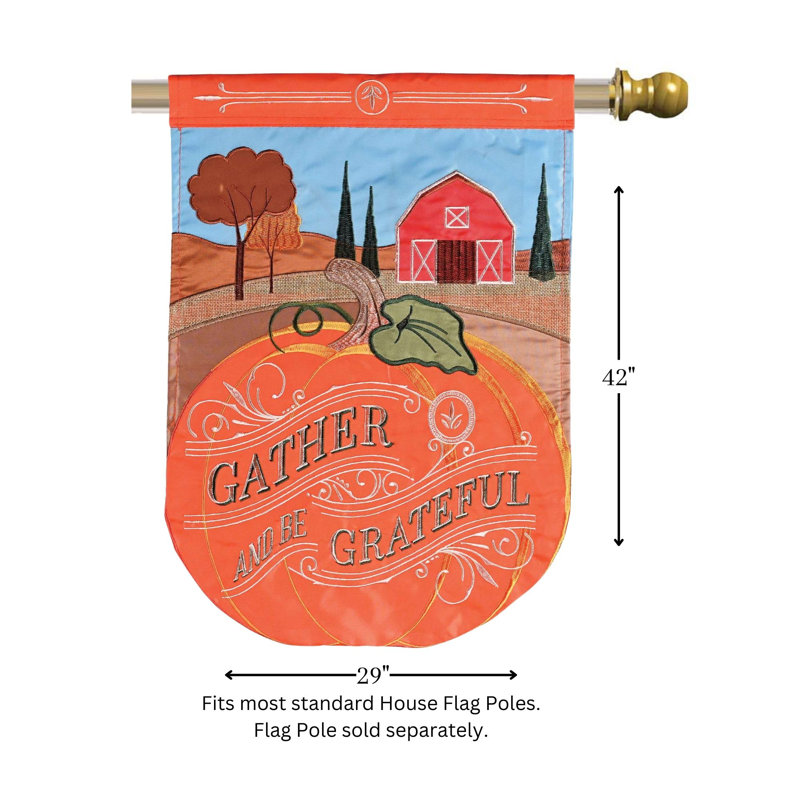 Drapeau «Gather And Be Grateful», H 42 po x l 29 po