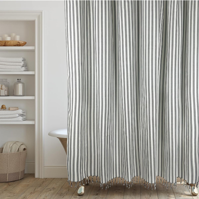 Modern Transitional Stripe Shower Curtain