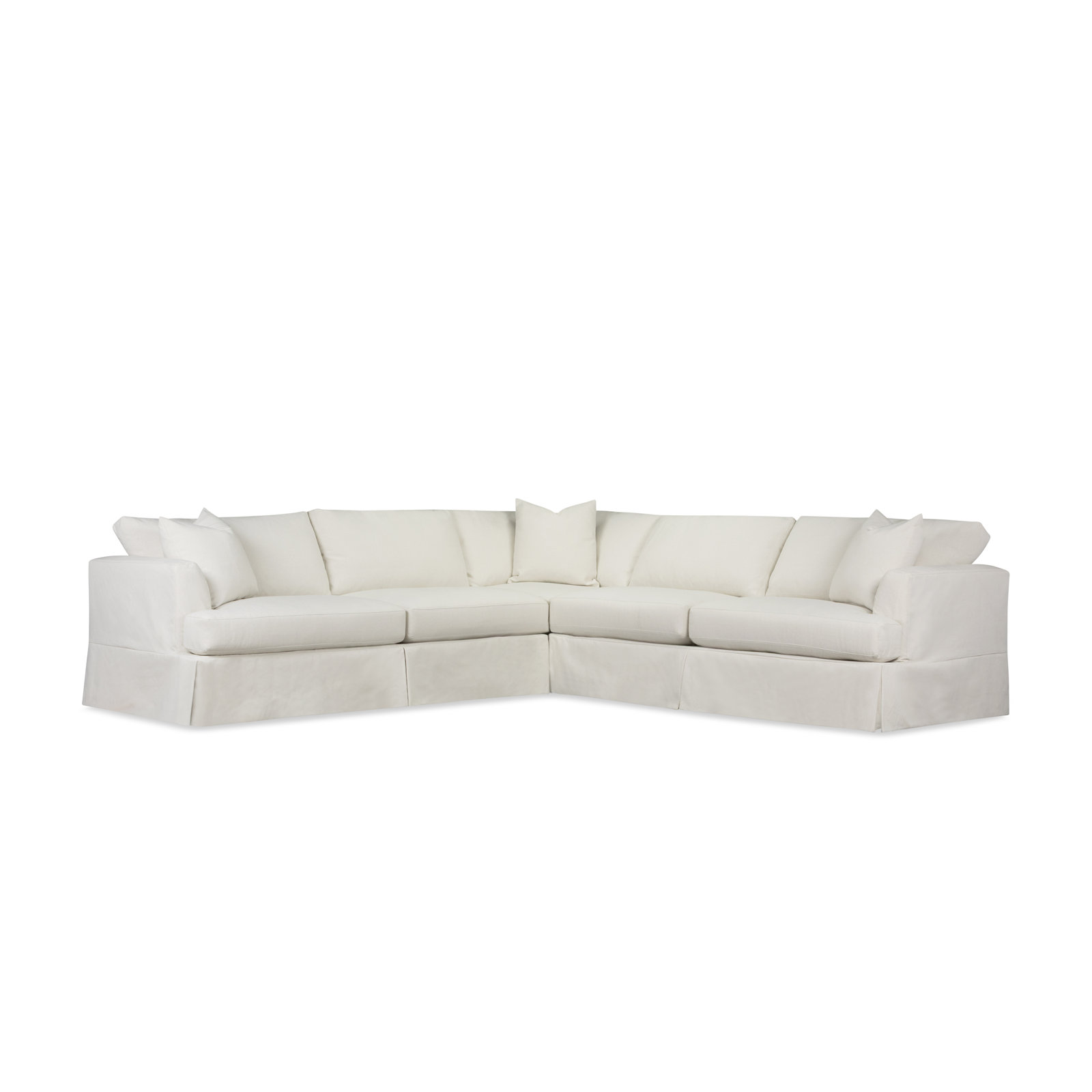 Lucia 3-Piece Slipcovered Corner Sectional, Macarena Beige