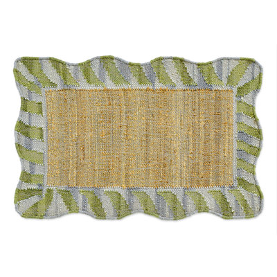 Jute Scalloped Purple and Green Rug