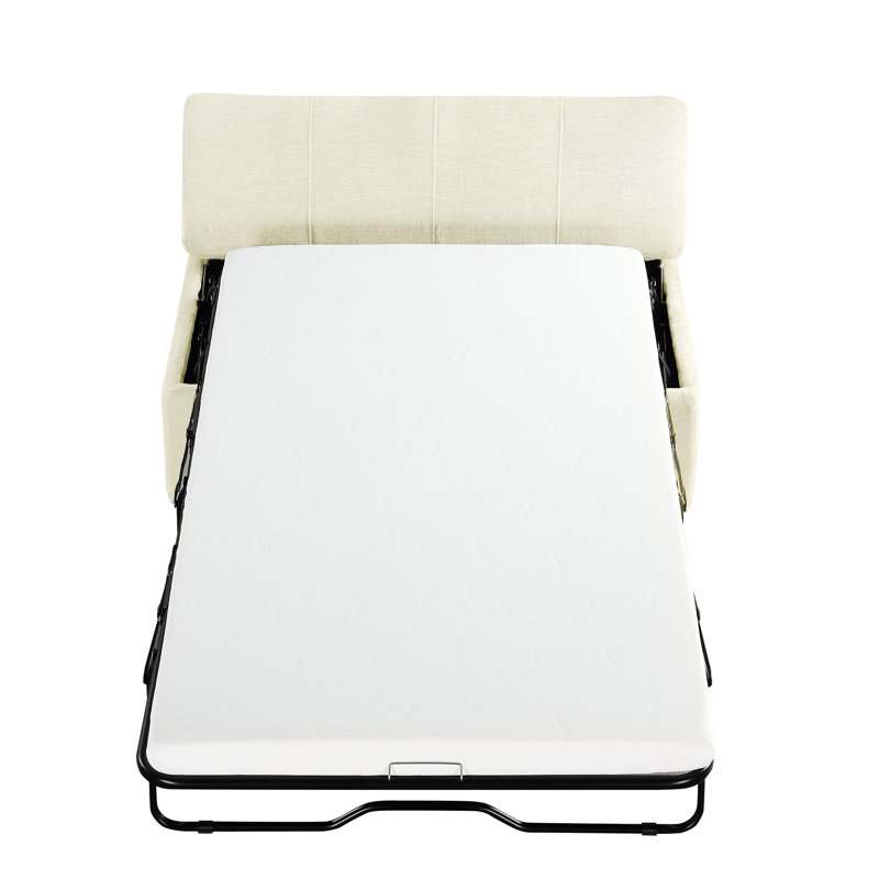 Lit escamotable pliant avec matelas en mousse, blanc pour un matelas dense convertible à sensation de luxe Une nuit de repos