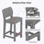 Ensemble de bar pour 2 personnes, table de salle à manger, balcon, chaise Adirondack, ensemble de salle à manger en polyéthylène pour l'extérieur-627177582