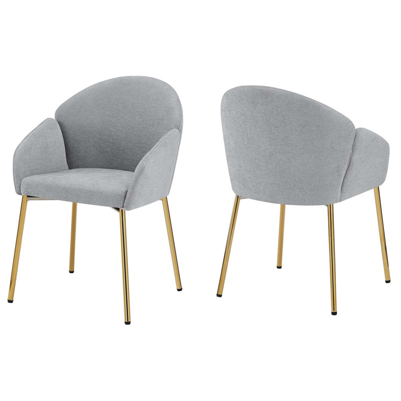 Heckstall 19'' H Fabric Upholstered Metal Armchair, Gray