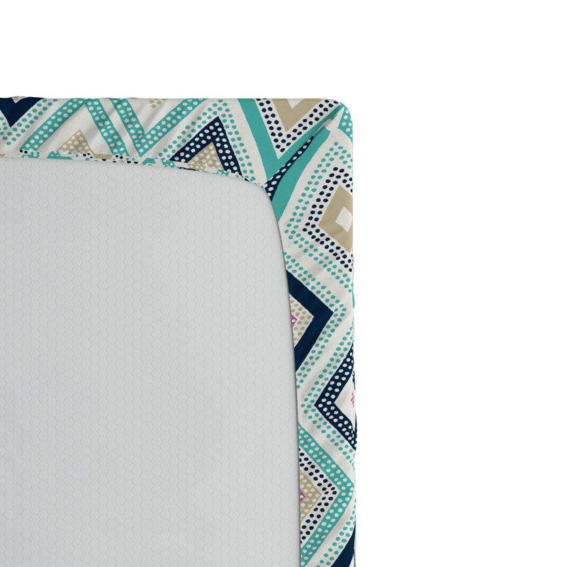 Microfiber Geometric Fitted Sheet, Twin Fitted Sheet