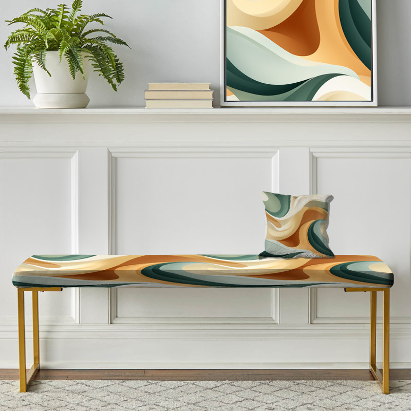 Zen Simplicity - Banc rembourré abstrait doré