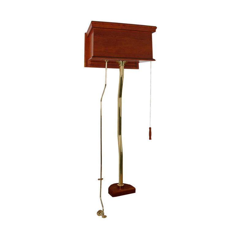 High Tank Pull Chain Toilet Conversion Kit Z-Pipe, Mahogany