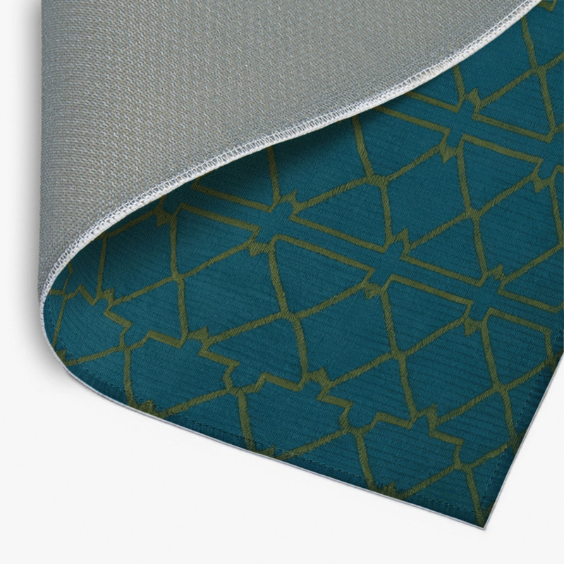 Trellis Blue Indoor and Outdoor Area Rug, Rectangle 8' x 10'