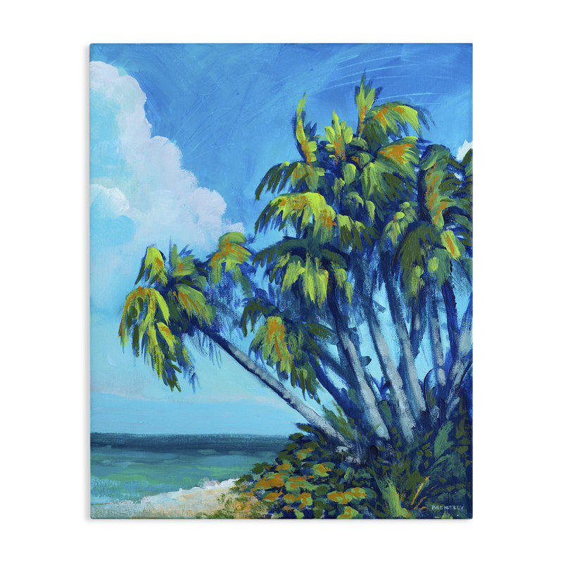 Cerulean Sky & Palms Canvas, conception par Dan Meneely, H 30 po x l 24 po