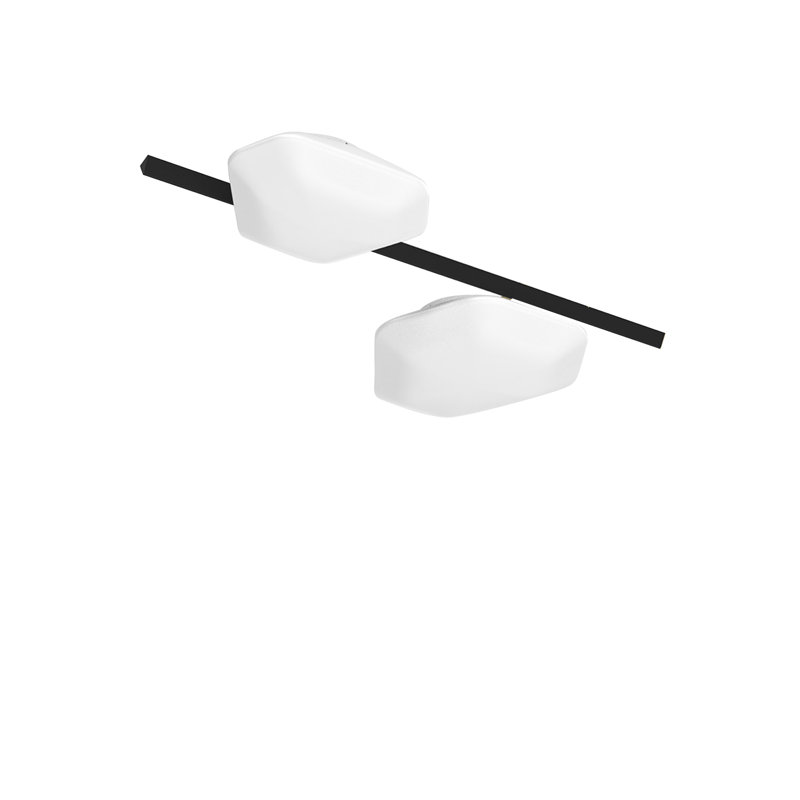 Modulor Ceiling/Wall Lamp 1 White Matt Painted Brass L3299 Ul, 2700K, Matte Black