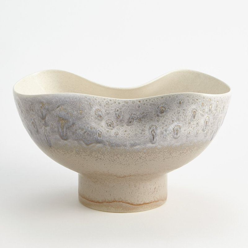 Cream Rises Dented Handmade Ceramic Decorative Bowl 1