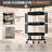 3 Tier Utility Rolling Cart with Side Bags and 9 Hooks