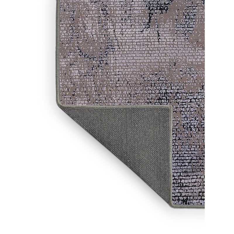 Tapis brun / noir à motif abstrait Brewerton, Rectangle 6 pi x 9 pi