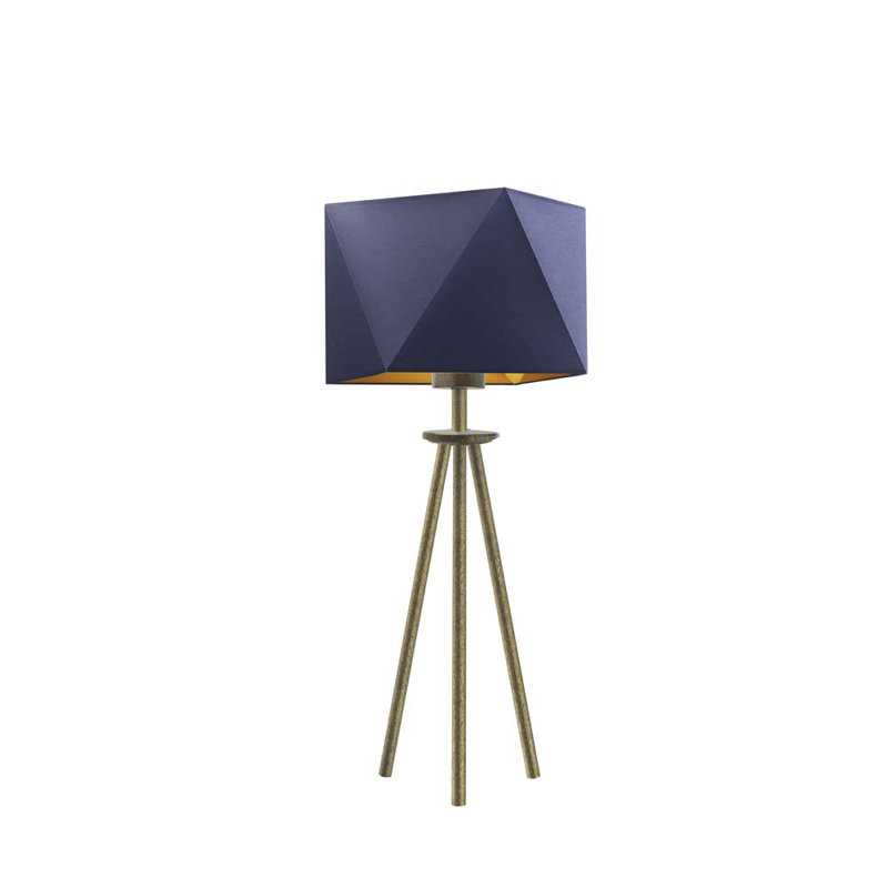 Emmly Metal Tripod Lamp, Old Gold, Blue