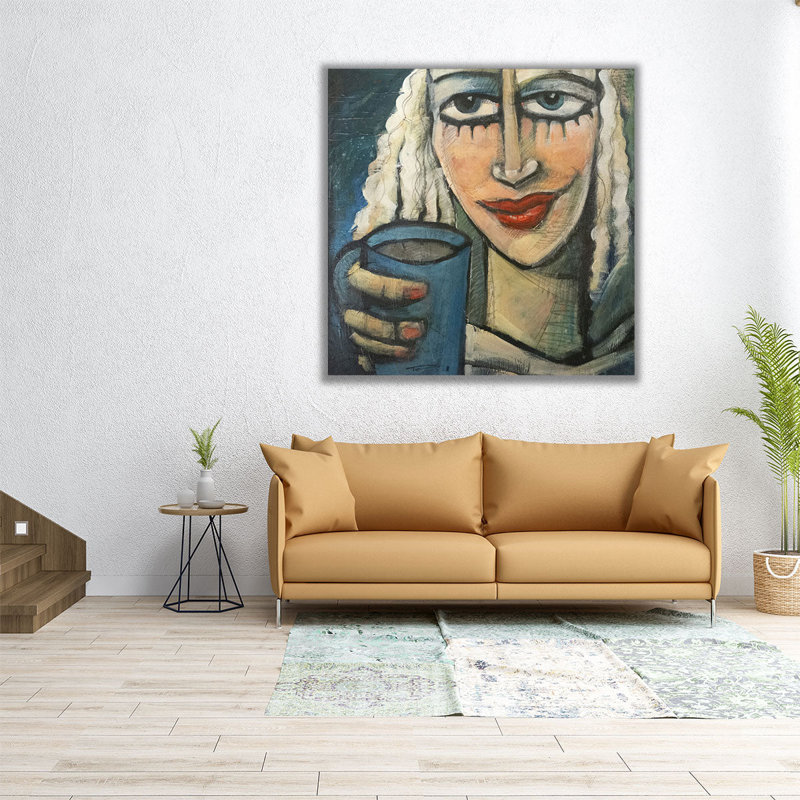 «Liz with Coffee», reproduction d'art sur toile, H 16 po x l 16 po