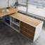 Bureau double caisson en L en bois massif avec bureau à 3 tiroirs Burlywood-1322034605-1322034601