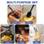 Silicone Kitchen Utensil Set - 12 Piece With Holder,  Black