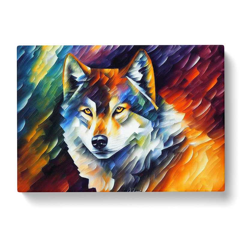 XXX-H1022-WF-10271X Wolf Painting Vol.6 Abstract - Wrapped Canvas Print, 35cm H x 50cm W x 3cm D