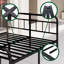 Structure de lit en métal grand format Mariah, tête de lit haute de 40 po et plateforme de 14 po de hauteur, acier robuste, style industriel, sans grincement, rangement sous le lit, aucun sommier requis-468613460