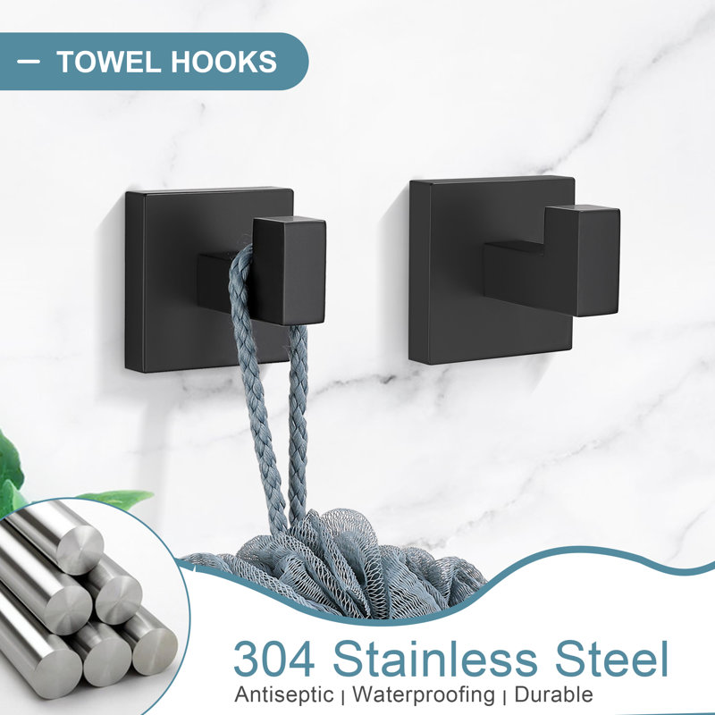 5 - Piece Bathroom Hardware Set, Matte Black