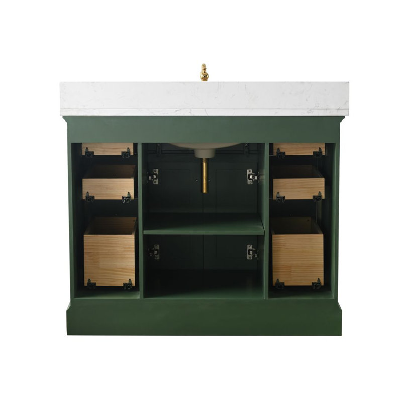 Ensemble de meuble-lavabo simple 42 po Currahee, Evergreen / or brossé