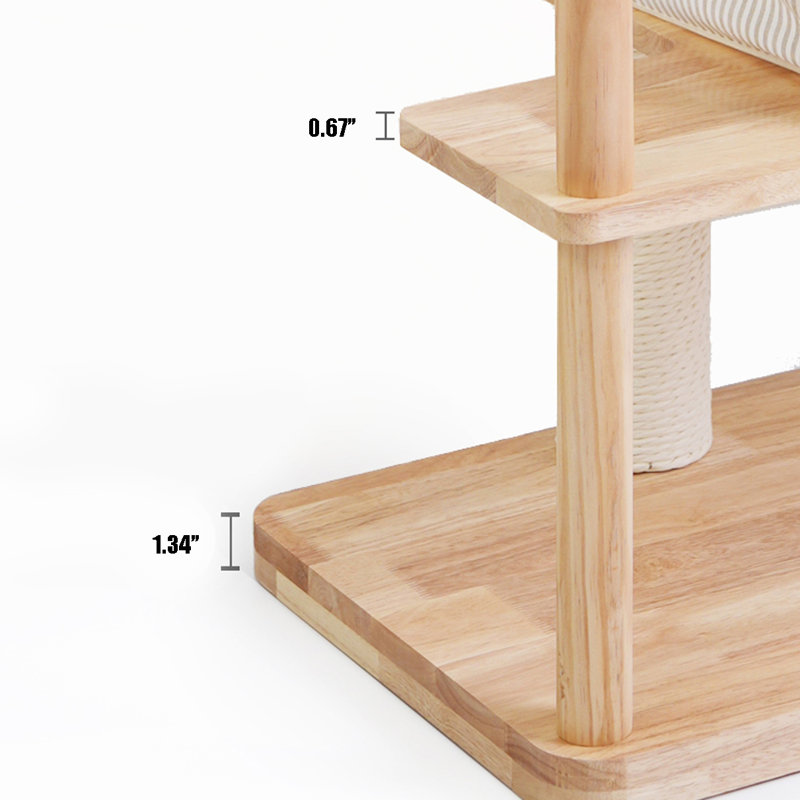 Multi-Functional And Practical Solid Wood Cat Tree