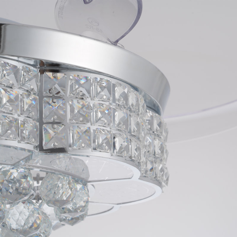 36" Rgb Chandelier Fan With Speaker, 36" Wide