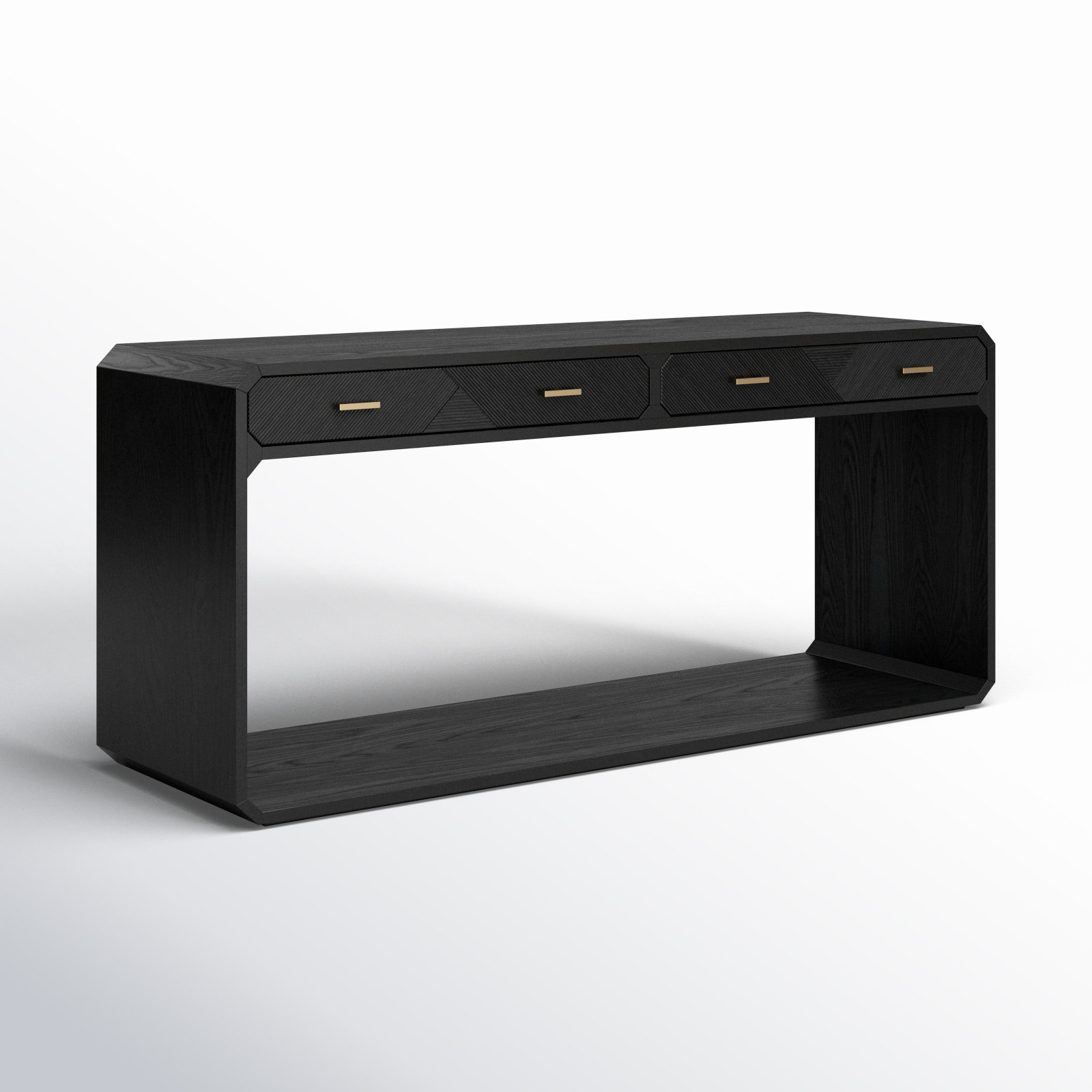 Harris 60'' Solid Wood Console Table, Black Ash