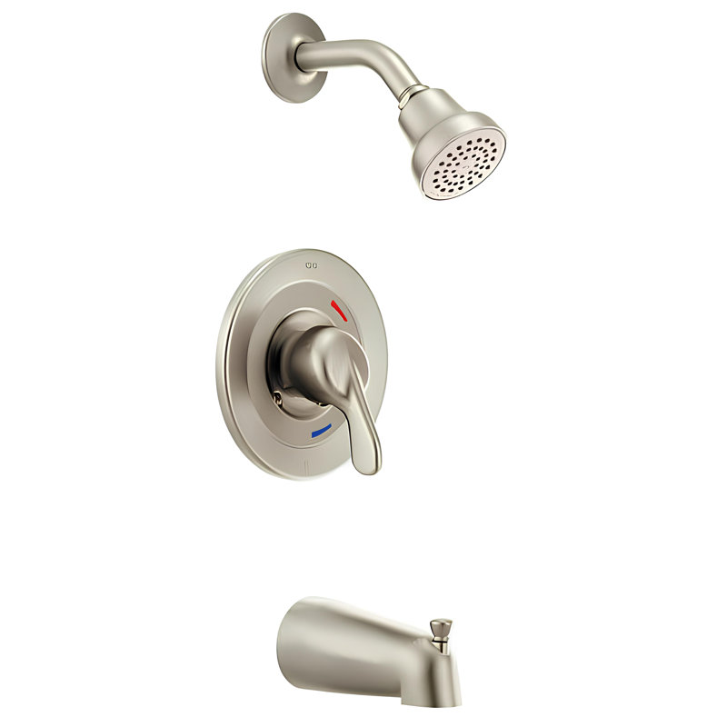 Garniture de baignoire et douche Cornerstone 1,75 GPM Moen CFG, Nickel brossé
