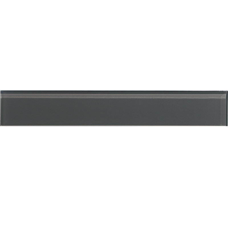 Charm School 2'' W x 12'' L Glass Subway Singular Tile, Pewter