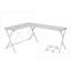 Bureaux, bureau d'ordinateur industriel en L blanc avec support pour unité centrale mobile | Blanc | Métal Bois-535384248