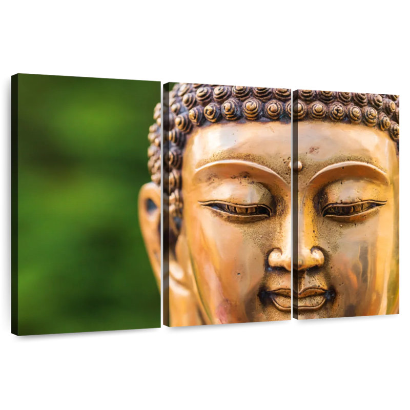 Adella Golden Buddha Head, 28" H x 45" W
